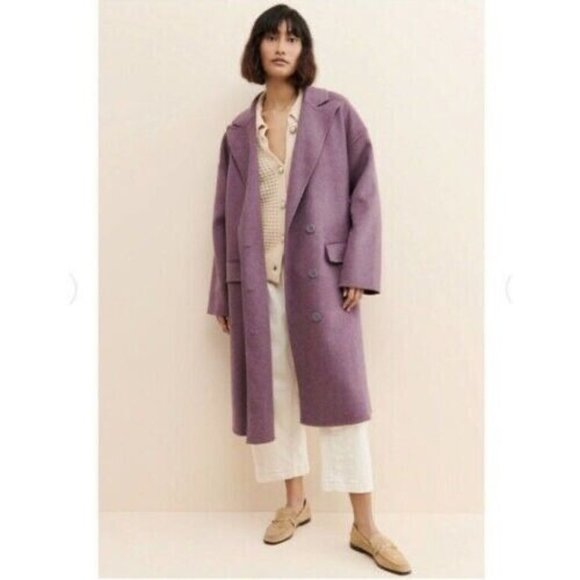 Free People Jackets & Blazers - NWT Free People Adore You Wool Blend Coat Plum Color Size Large